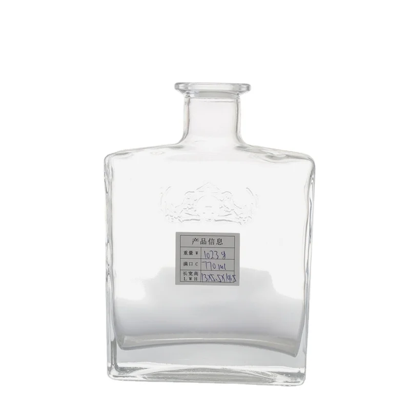 2022 Fancy Custom Empty Frosted Alcohol Drinking 500ml 750ml Liquor Wine Vodka Spirit Glass Bottles 1 Liter Suppliers Wholesale