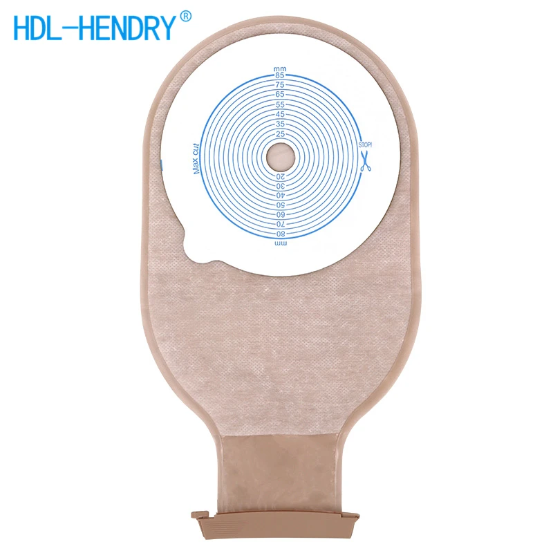 Free Sample Adult Drainable Disposable Clips Size 85 70 57 45mm Ostomy Bag Colostomy Bags Set