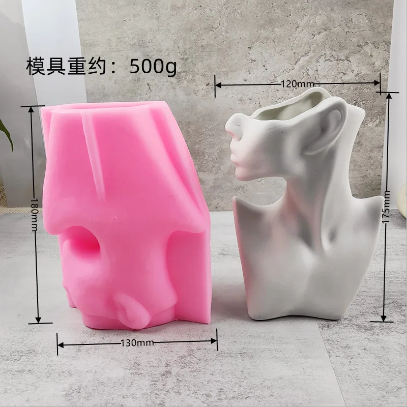 N964  Large Resin Plant Pot Molds Human Body Shape Planter Molds Silicone Mold For Resin
