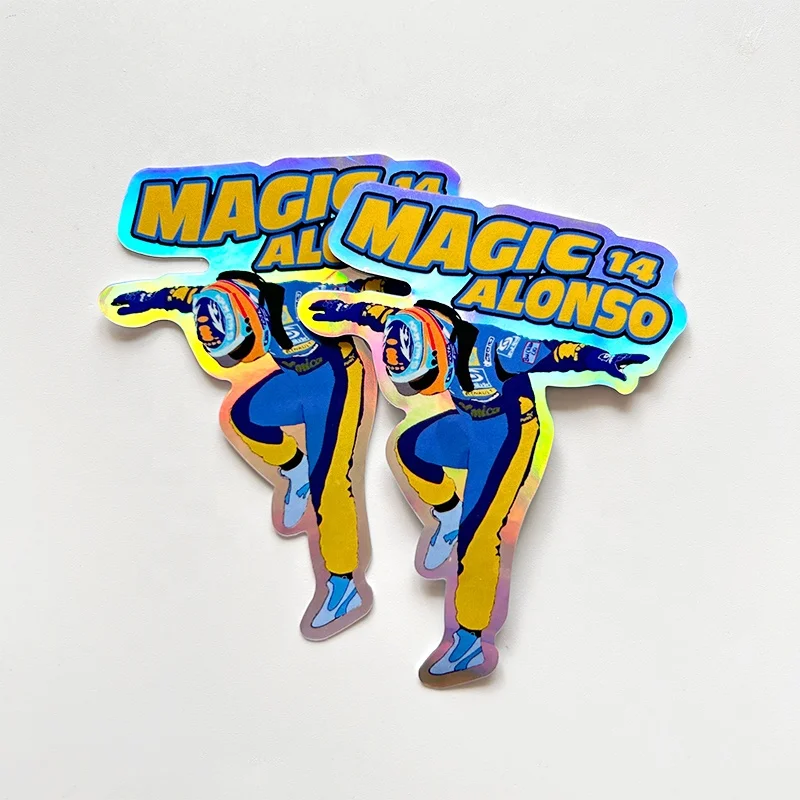 Die Cut Spot Holographic Sticker Custom Design Waterproof Hologram Cutting Printed Logo Labels Vinyl Holographic Stickers Sheets