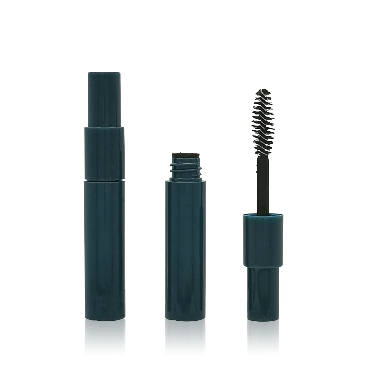 4.3ml seaweed green color plastic mascara/eyebrow tinted empty wine shaped bottles/tubes with olival shaped brush