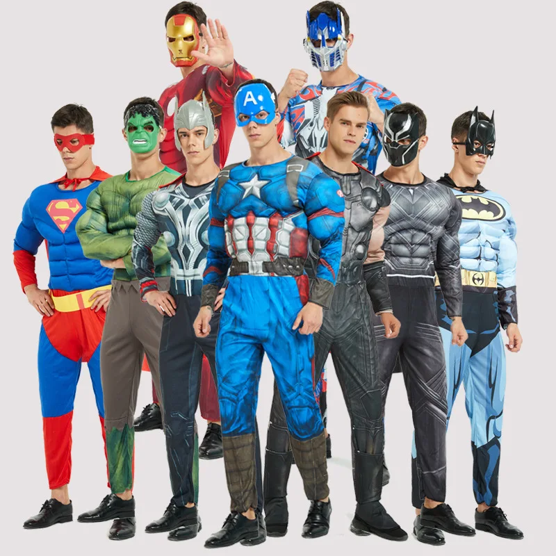 
Custom Made Halloween Marvel Super Hero Cosplay Men Mask Suit Superhero Set Costume Clothes For Adult Man 
