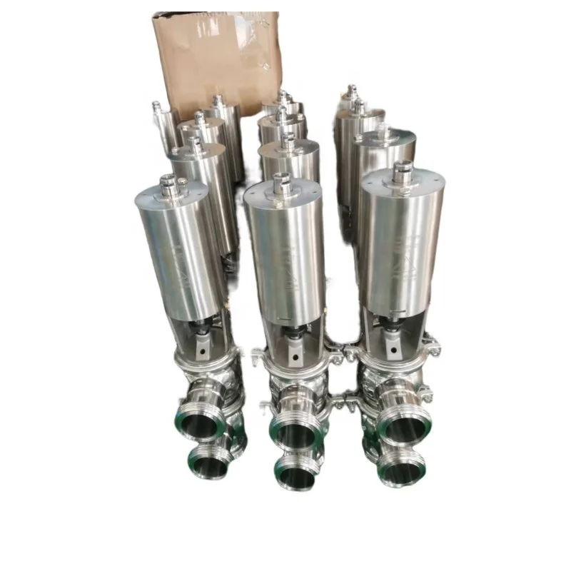 For food beverage products 3 way 2way SS304 SS316 stainless steel pneumatic reserving valve sanitary valves