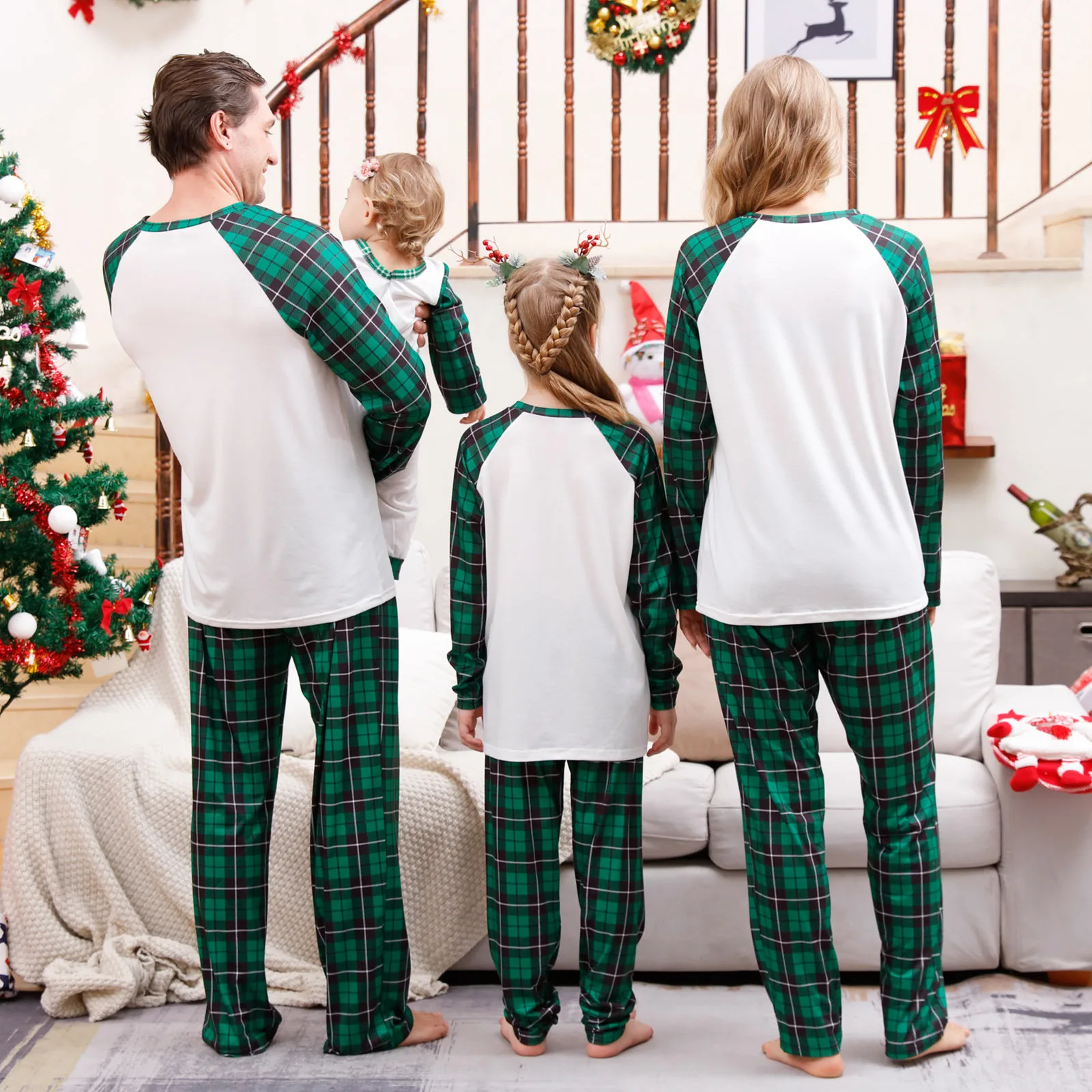Ins Christmas Popular Parents&Me Lounge Wear Casual Pajamas Sets 2pcs Family Matching Outfits