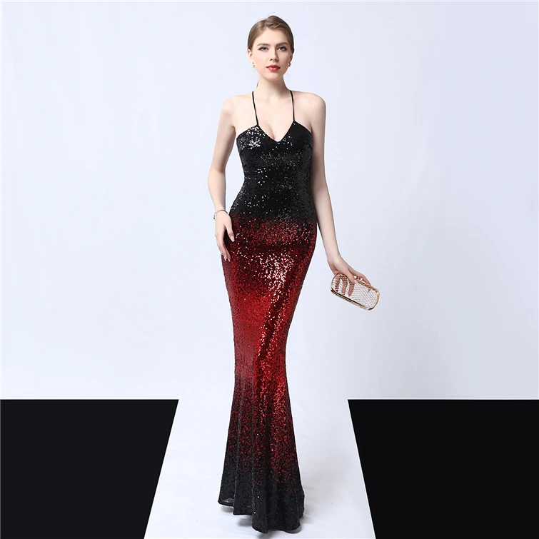 16673#deep v side slit long sleeve sexy evening dresses women dresses gowns formal long evening dresses
