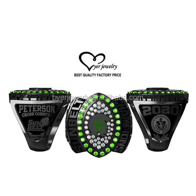 World football games sport jewelry custom national championship rings with the year engraved