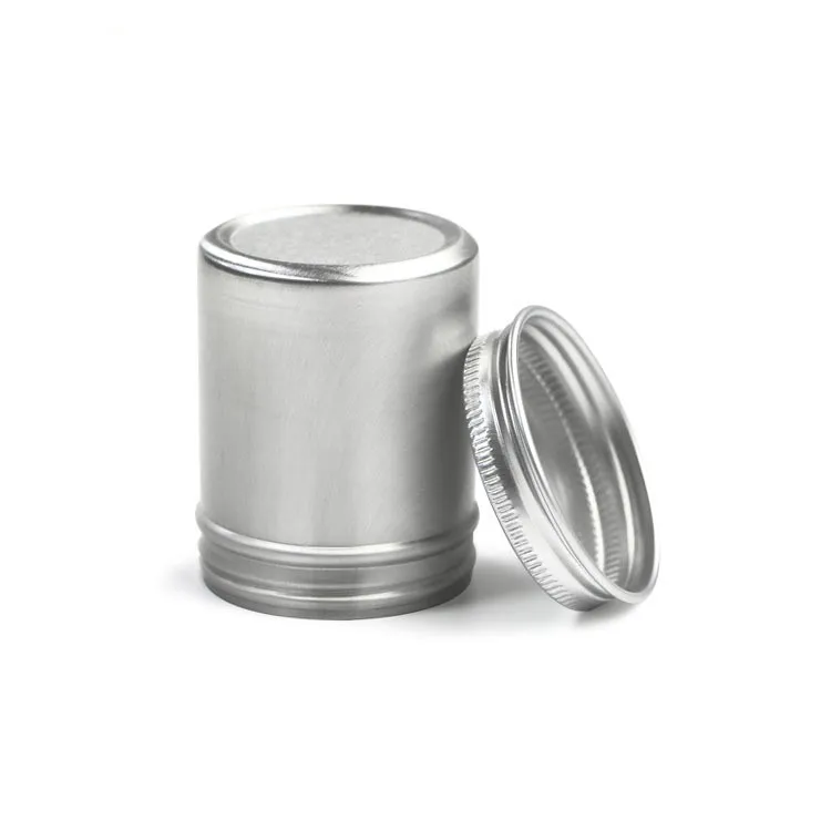 Wholesale silver cylinder 60ml 43*55mm aluminum can candle metal packaging aluminum
