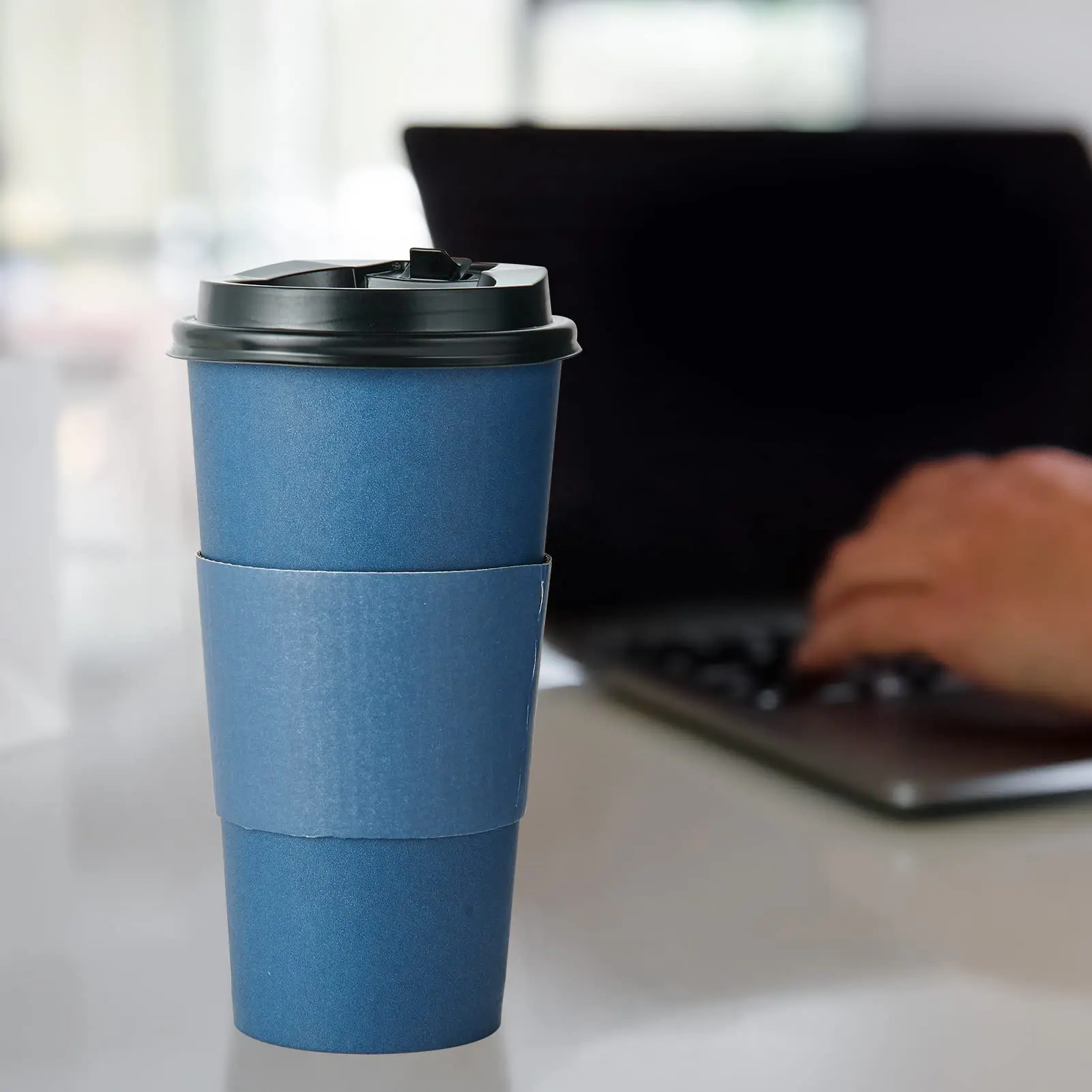 Hot Sale Custom Printed Disposable  20oz Eco Friendly Large Coffee Paper Cup with Lids Straws