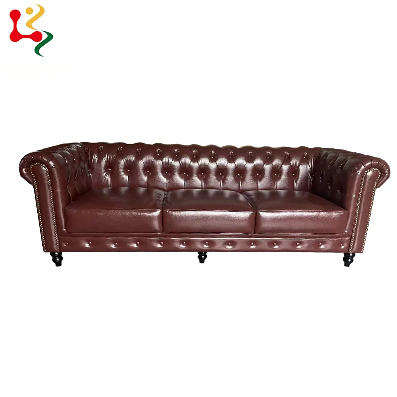 Luxury Design Wholesale Home Furniture Living Room Three Seats Leather Sofa