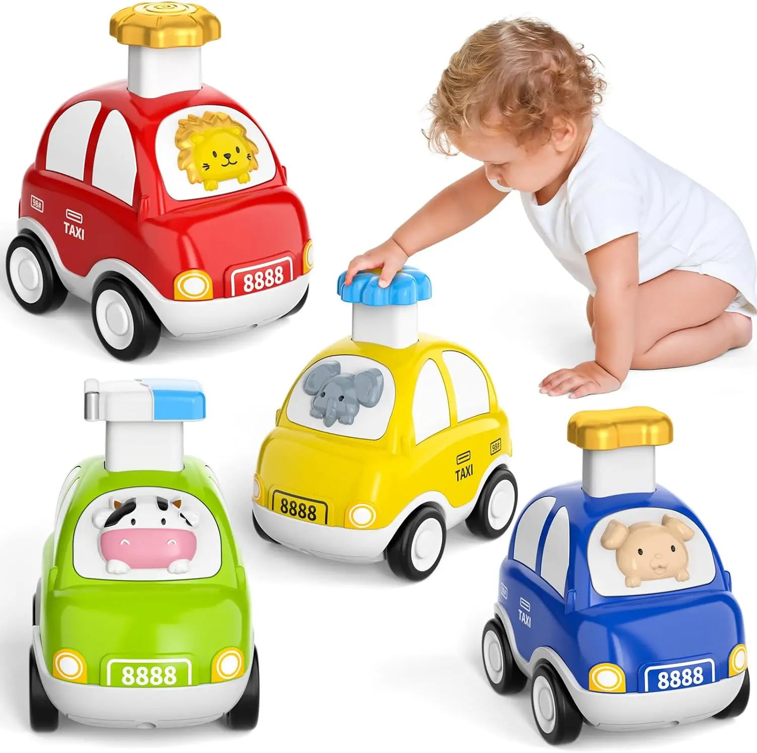 Toy Cars for Toddler Babies 4PCS Push Cars Toys for Toddlers Baby Kids Toddler Boy Toys 1 2 3 Years Old Birthday Newborn Gifts