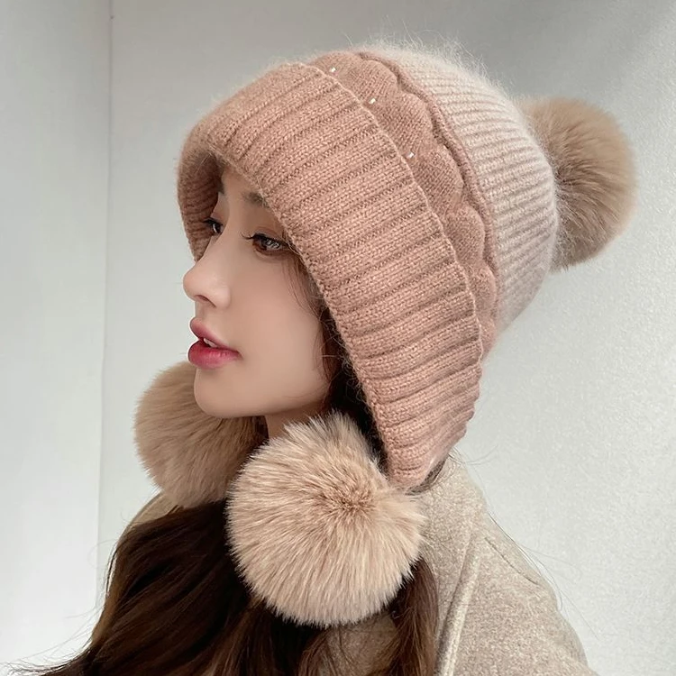 Designer High Quality Custom Women Knitted Winter Hats Fashion New Style Warm Winter Knit Hat