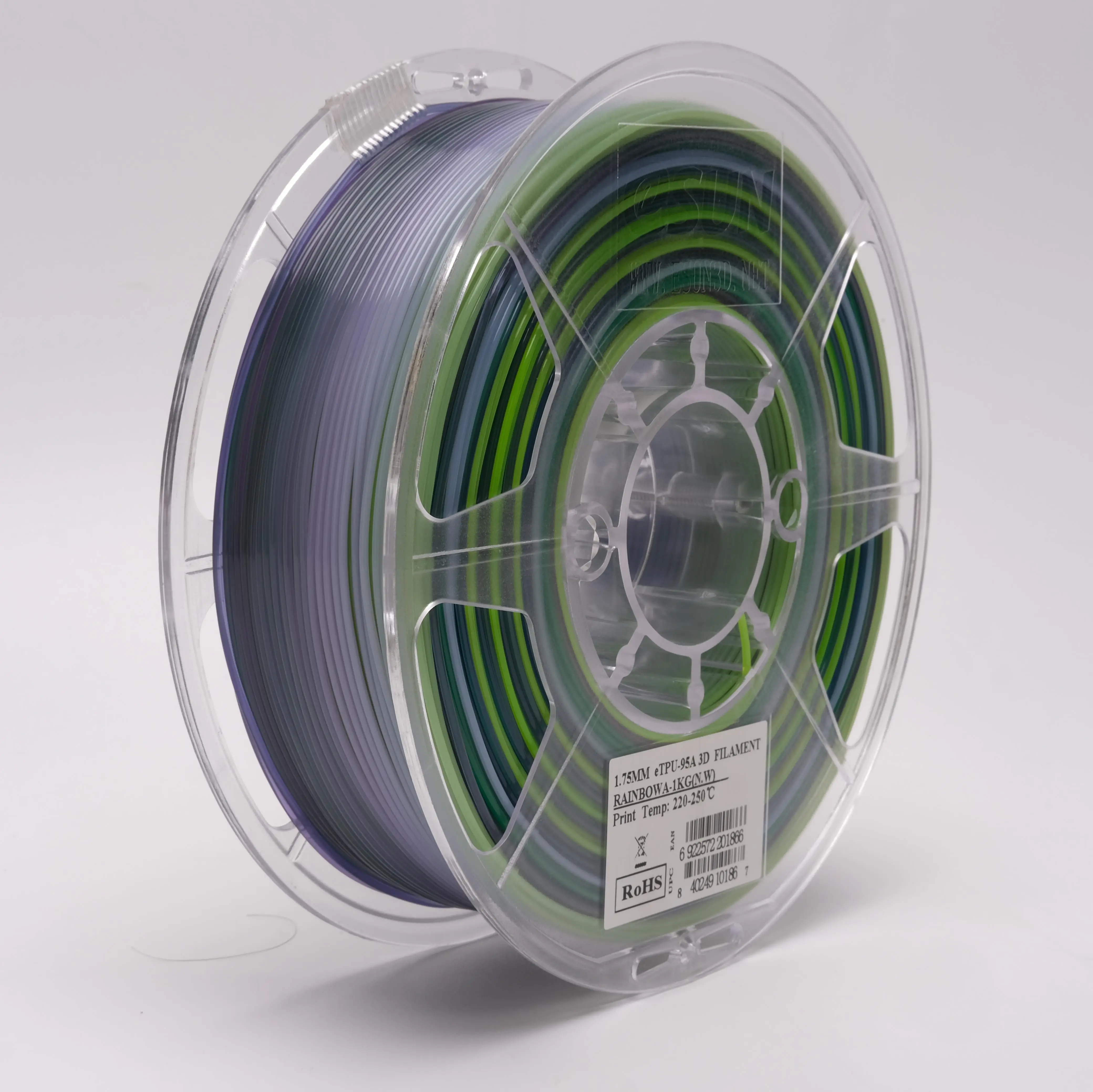 NEW Color TPU-95A Rainbow TPU filament for 3D printer filament 1.75mm 1kg