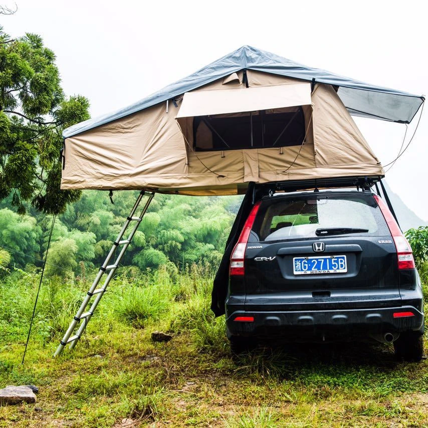 420d Polyester Oxford Waterproof Folding Soft Car Roof Top Tent for Camping