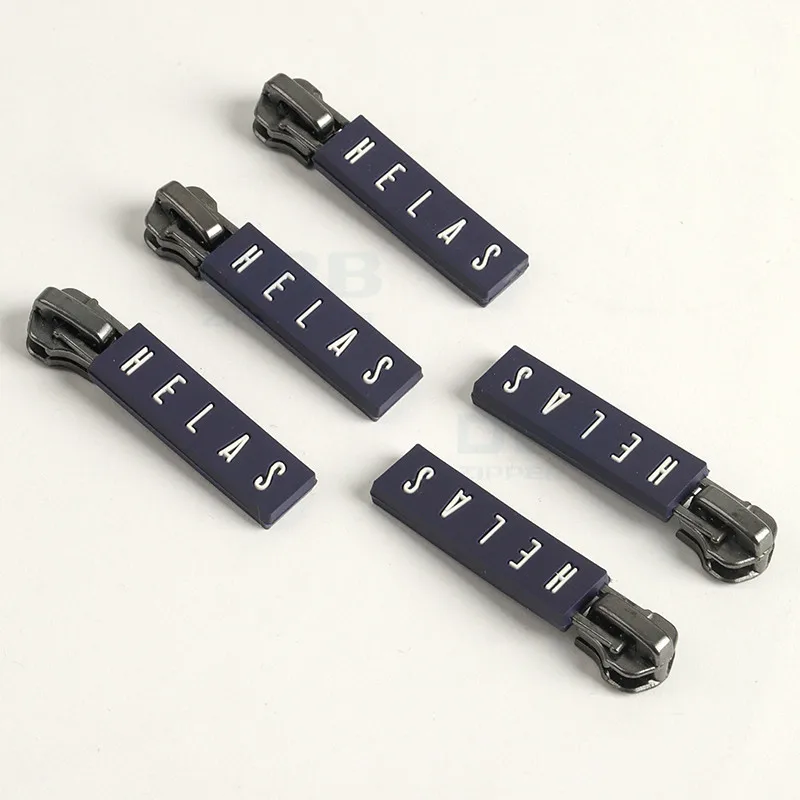 Soft Custom LOGO Rubber Silicone Zipper Puller Latest Plastic Slider Design For Garment