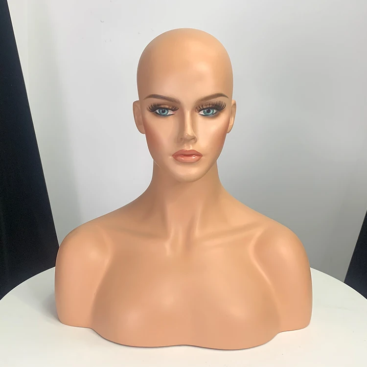 H5-E Professional Wig Display Female Mannequin Head Realistic Fashion Makeup Head with shoulder