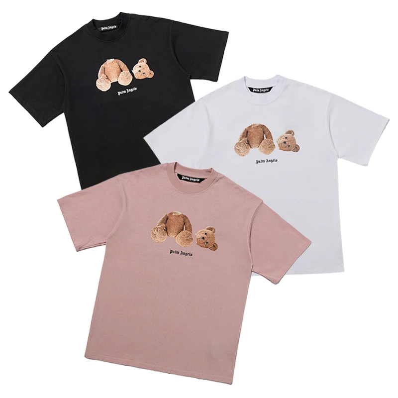 Palm Angels T-shirt Decapitated Bear Kanye West Oversized High Street Tee  Teddy Bear Couple Loose Shirts
