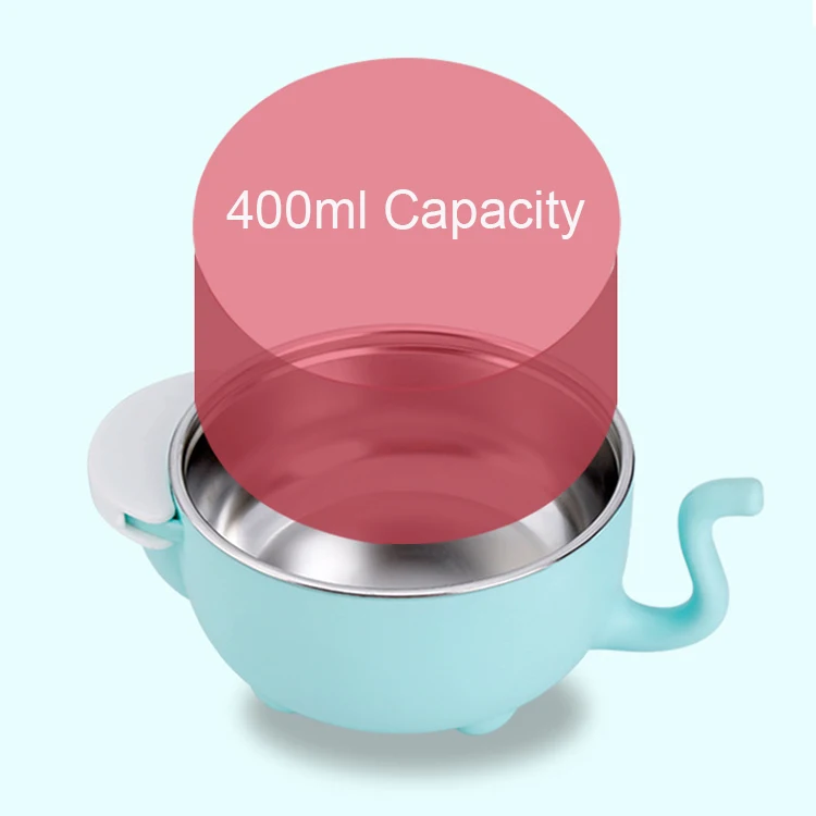 Kids BPA Free Feeding Stainless Steel Baby Thermal Bowl With Strong Suction Cup