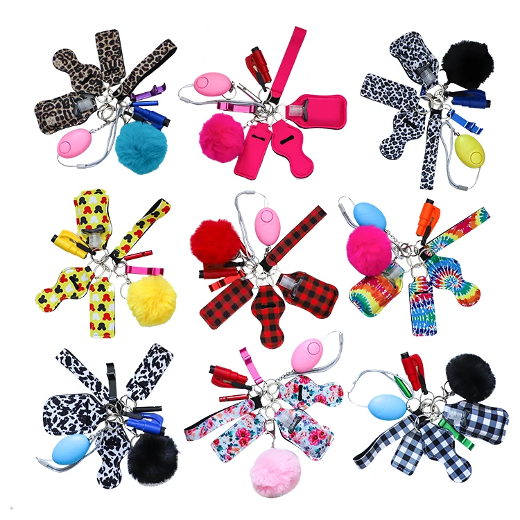 Wholesale 2022 Hot Selling DIY Keychain Accessories Defense Safety Keychains Sets For women Self Defense Gift Keychain