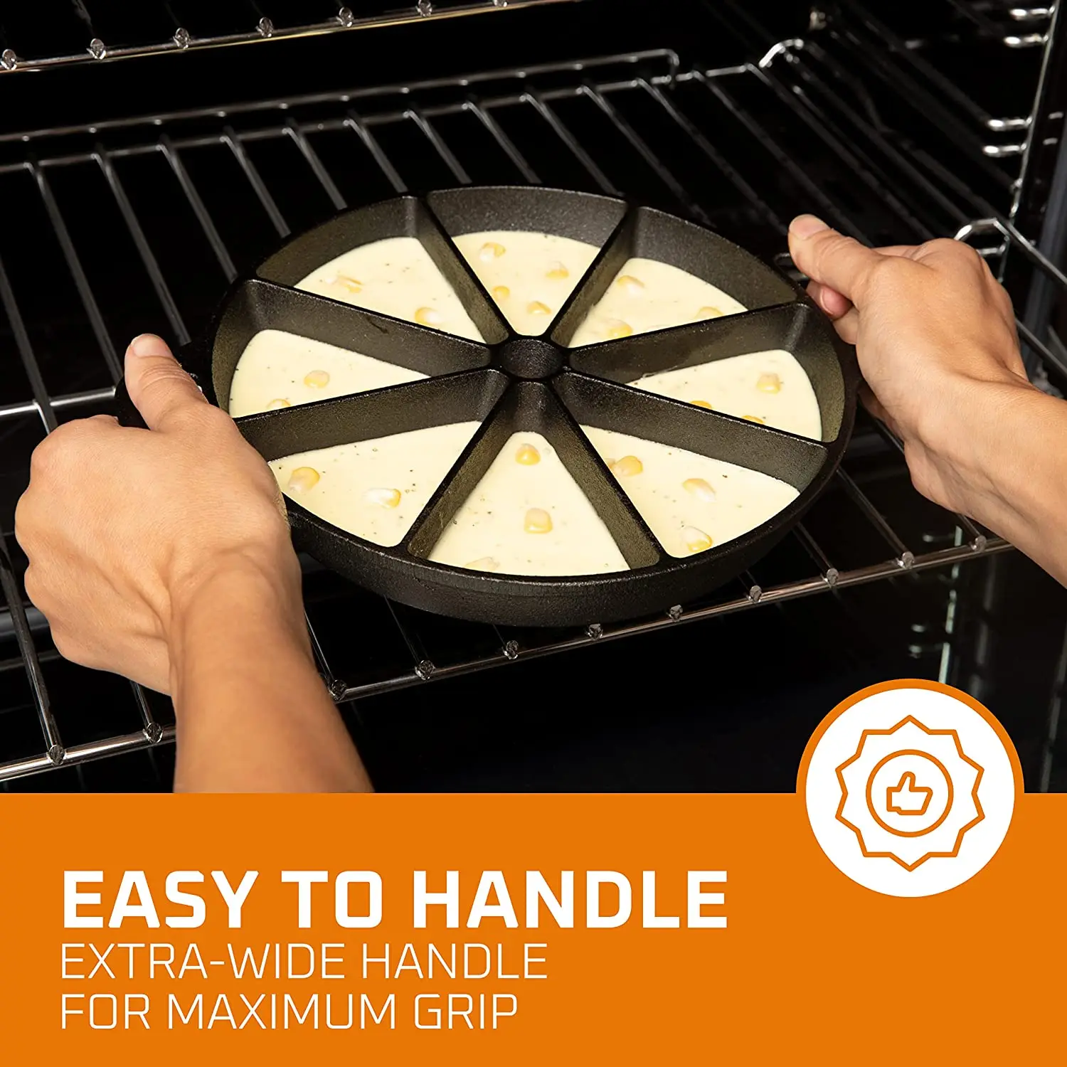 Pre-Seasoned 8-Impressions Cornbread Biscuits Scones cast iron cornbread wedge pan recipes