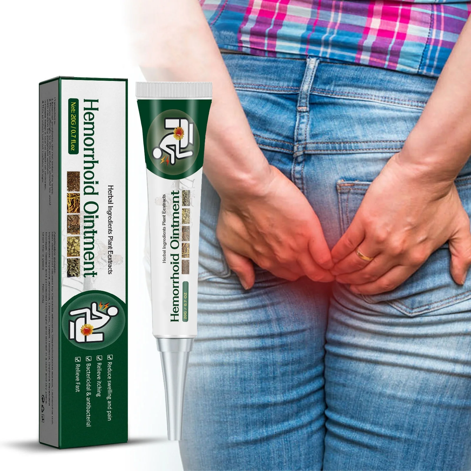 20g herbal extract hemorrhoids treatment ointment to relieve itching swelling and pain eliminate meat ball body care