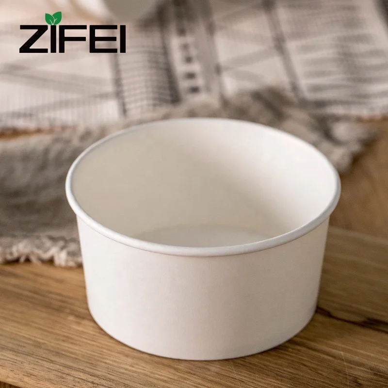 Горячая Распродажа, Высококачественная Белая Салатница из крафт-бумаги пищевого класса с крышкой