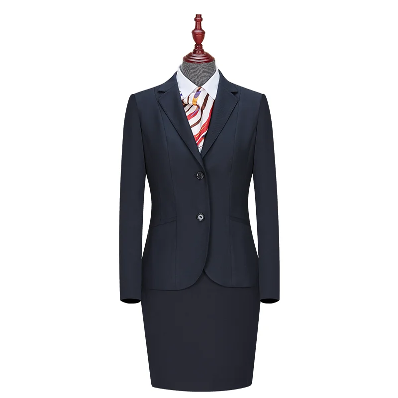 Wholesale Customized set lady office uniform fashion female work blazer suit