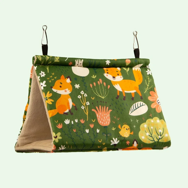 Hot Selling Soft Warm Cotton Hanging bird tent Swing triangle nest house with station stick hammock