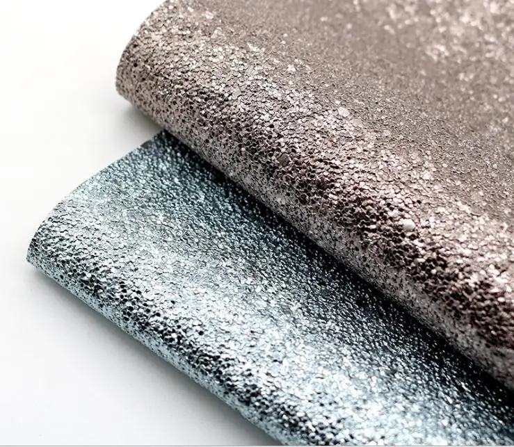 Hot sell chunky glitter synthetic leather for handbags and shoes
