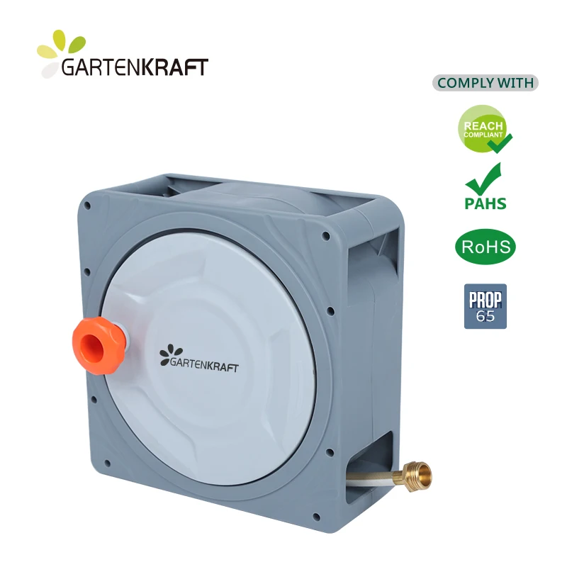 GRATENKRAFT Home Friendly 7.5m/25ft Mini Retractable Compact Car Wash Hose Reel Garden Water Hose Reel