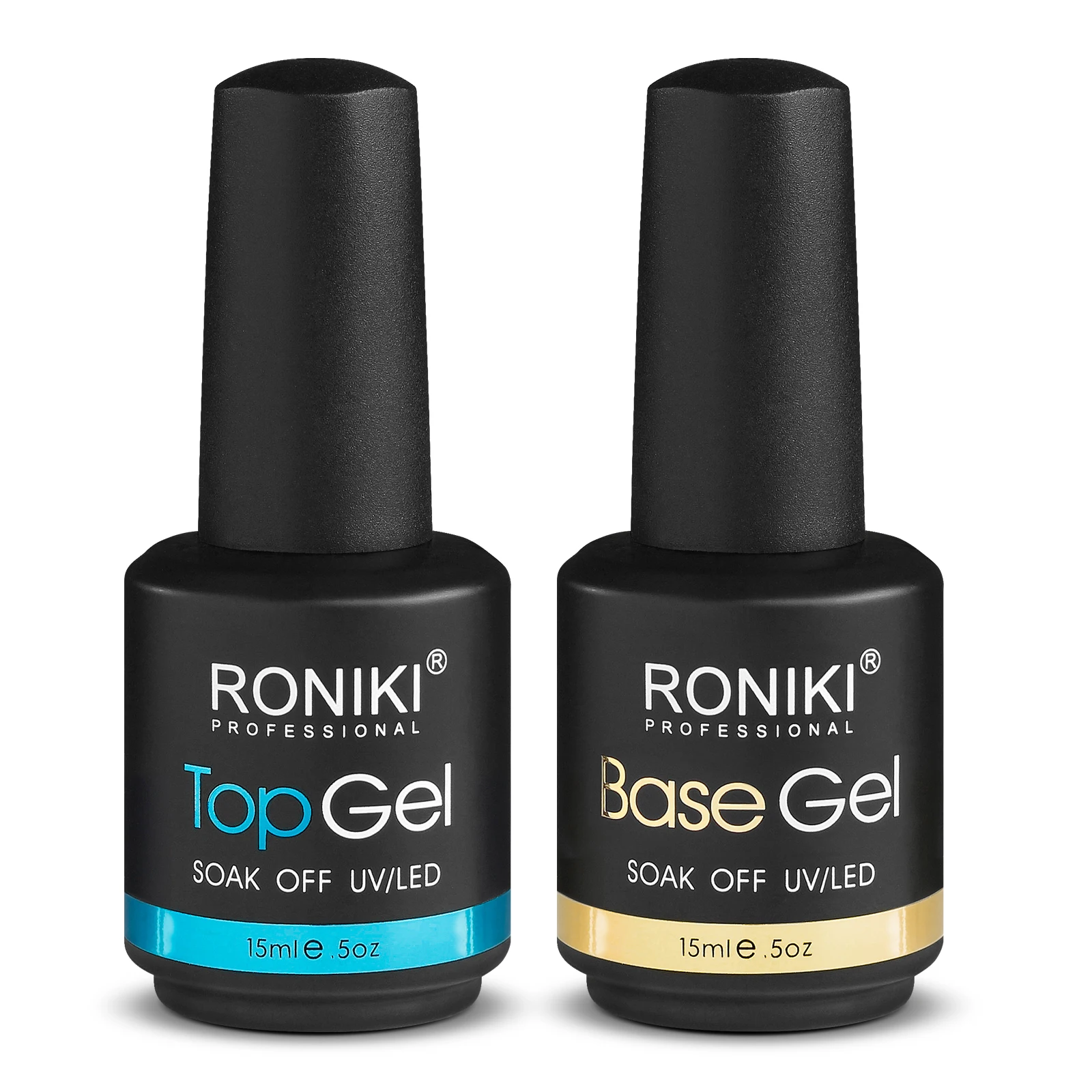 RONIKI Professional Nails UV Gel Nail Polish Base Coat Top Coat Color Clear