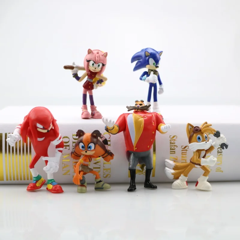 
6Pcs Anime Cartoon Hedgehog Toy Popular Game Action Figure Customer 7Cm Small Sonic Plastic Figurines 