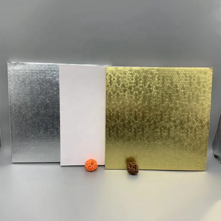 Пользовательский утолщенный барабан для торта, круглые квадратные доски для торта из серебряной фольги