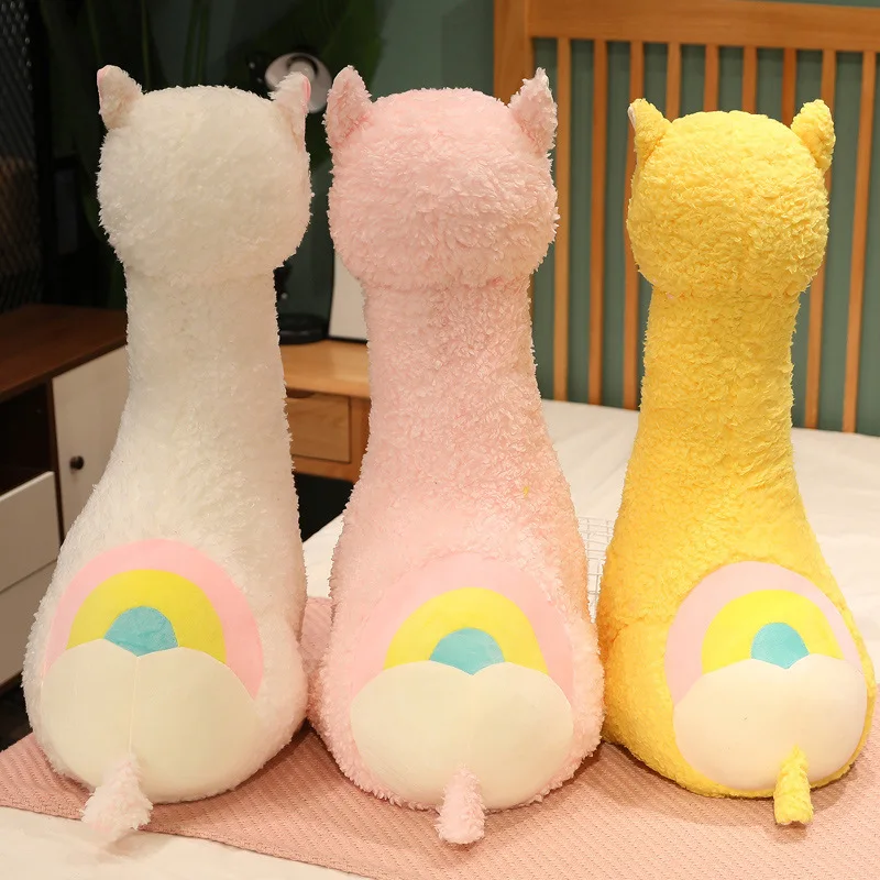 Rainbow Alpaca Pillow Plush Toy Doll Bed Pillow Manufacturers  Wholesale  Cushion Birthday Gift Home Decoration