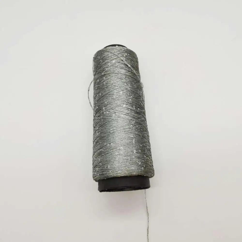 Colorful 150D 2MM sequin laser spangle beads knitting yarn factory wholesale