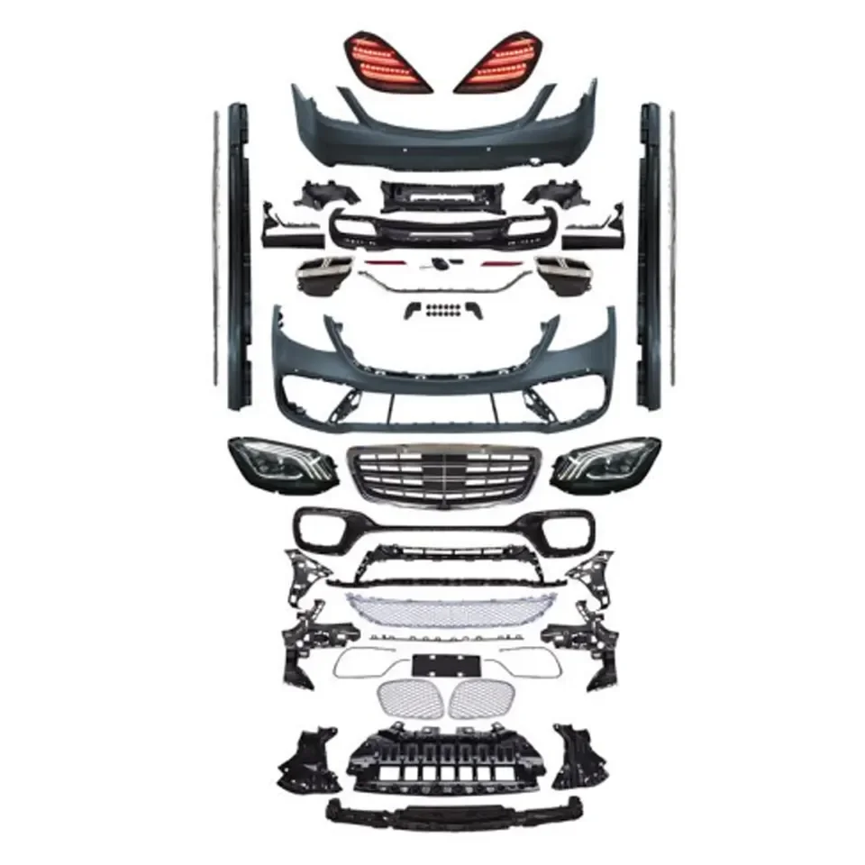 High Quality Old To New S65 AMG Style Car Parts Auto Front Bumper Rear Diffuser Body Kit For BENZ W222 2014-2022
