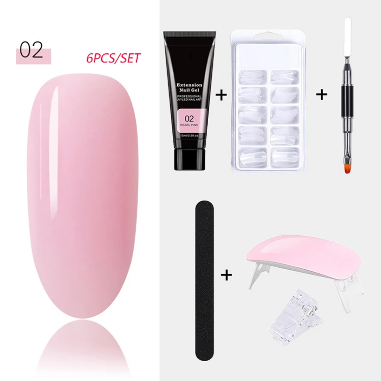 Huati Sifuli RubioAroma 6pcs soak off camouflage buildering nail extension uv gel lacquer cream acrylic gel