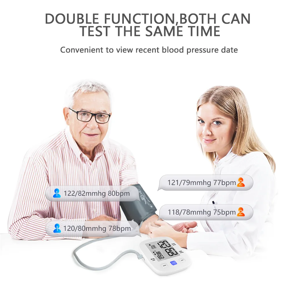 OEM Portable Automatic LCD Large Screen Display Smart Sphygmomanometer Digital Bp Machine Upper Arm Blood Pressure Monitors