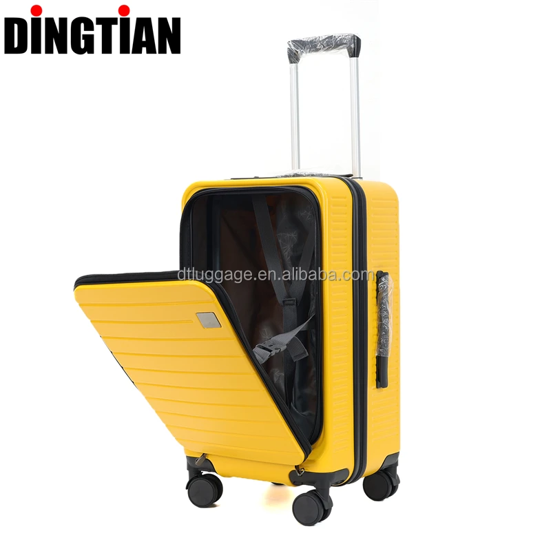 3pcs Unisex Front Open Large Trunk Style Hardside ABS PC Spinner Luggage Set Aluminum Trolley Suitcase TSA Lock Travel Trips