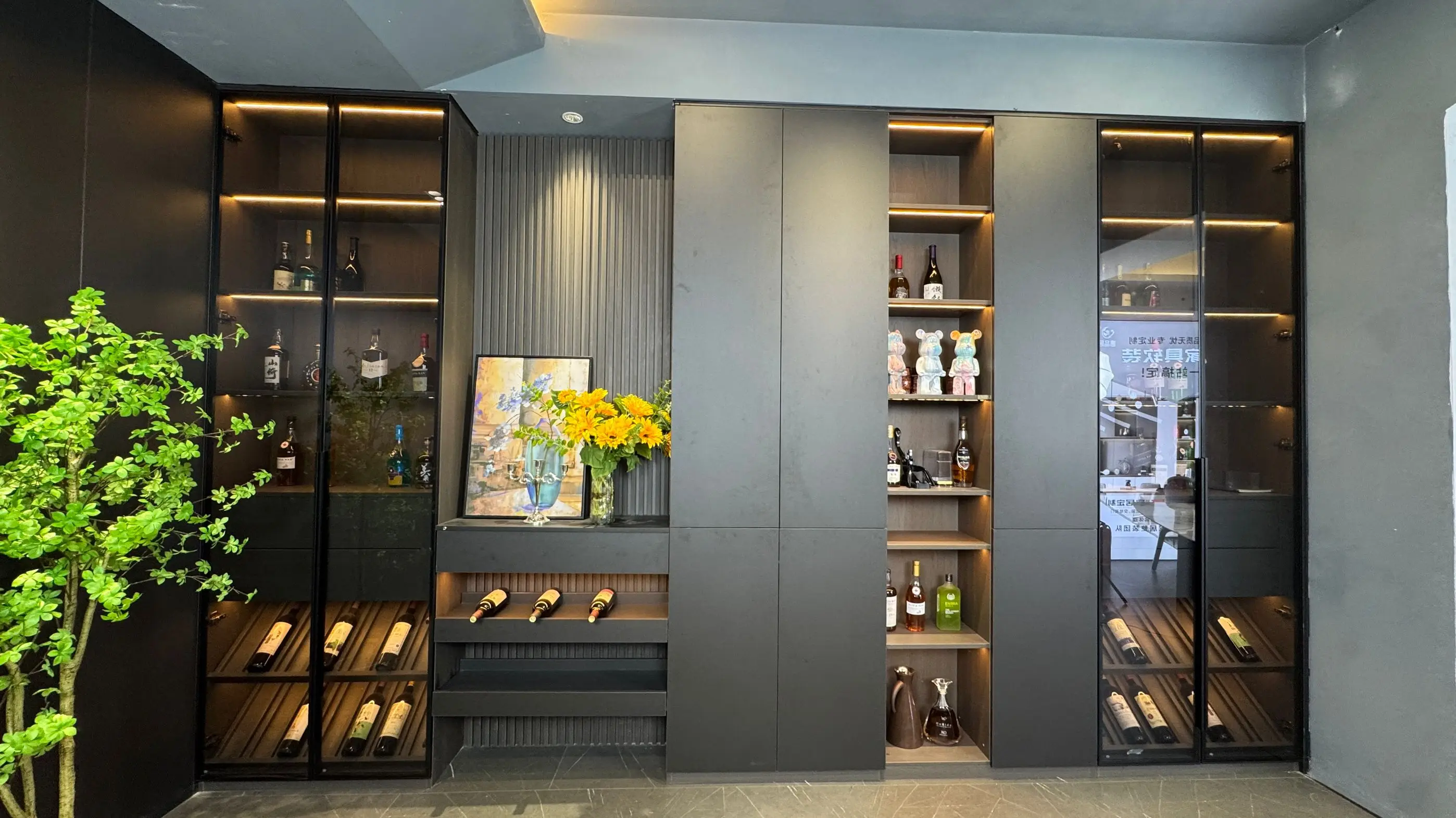 Modern living room wine cabinet display luxury wine storage cabinet home wine bar cabinet