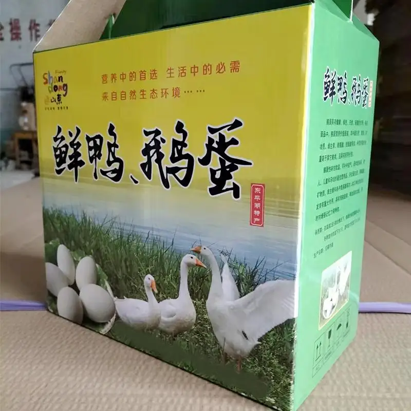 Custom Logo Transport Packing Egg Fruit Vegetable Packaging Mailing Carton Box With Die Cut Handle