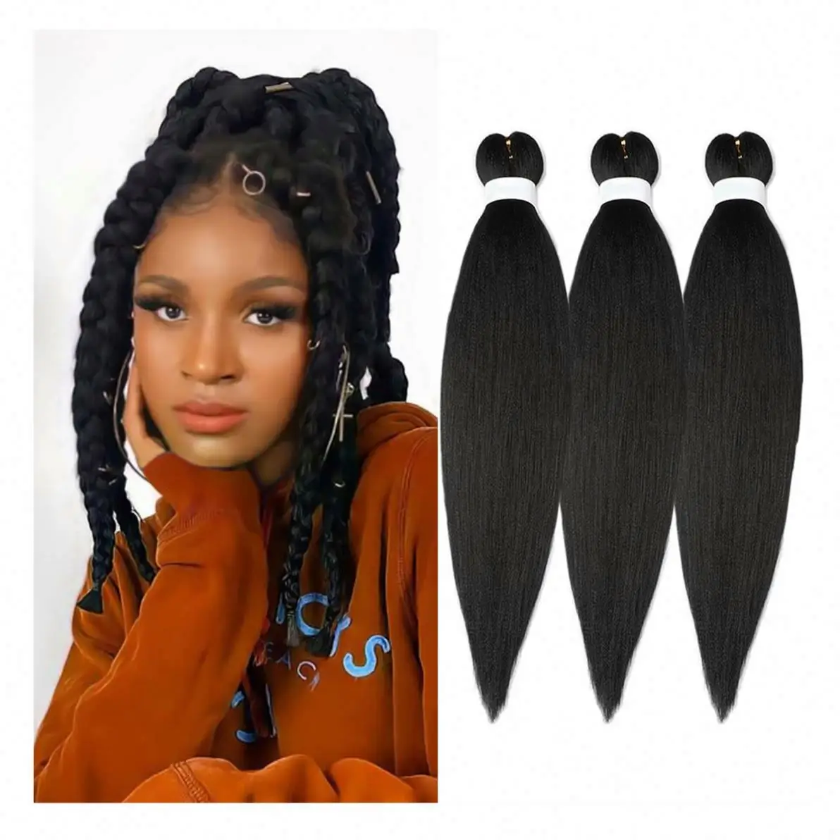Easy Braids Pre Stretched Lady Professional Beautiful Hair Pieces Braiding Hair Pre Stretched Ez Braid