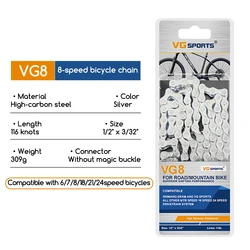 116 Links 8 9 10 11 Speed Bicycle Chain MTB Bike Electroplated Colorful /Silver Chain Road Bike Chains Part