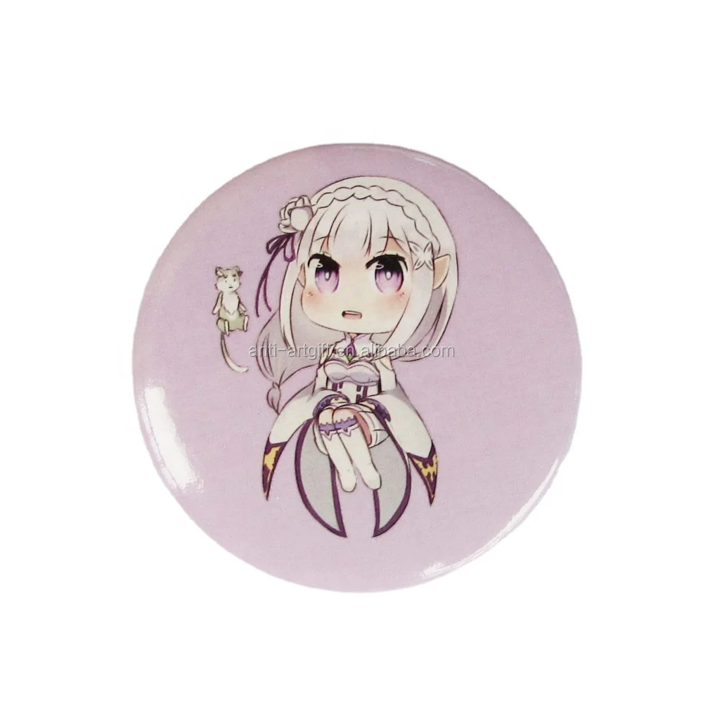 Custom design Brown round offset printing lapel pins Wholesale Manufacturer with smile face carton boy cheap price Badge