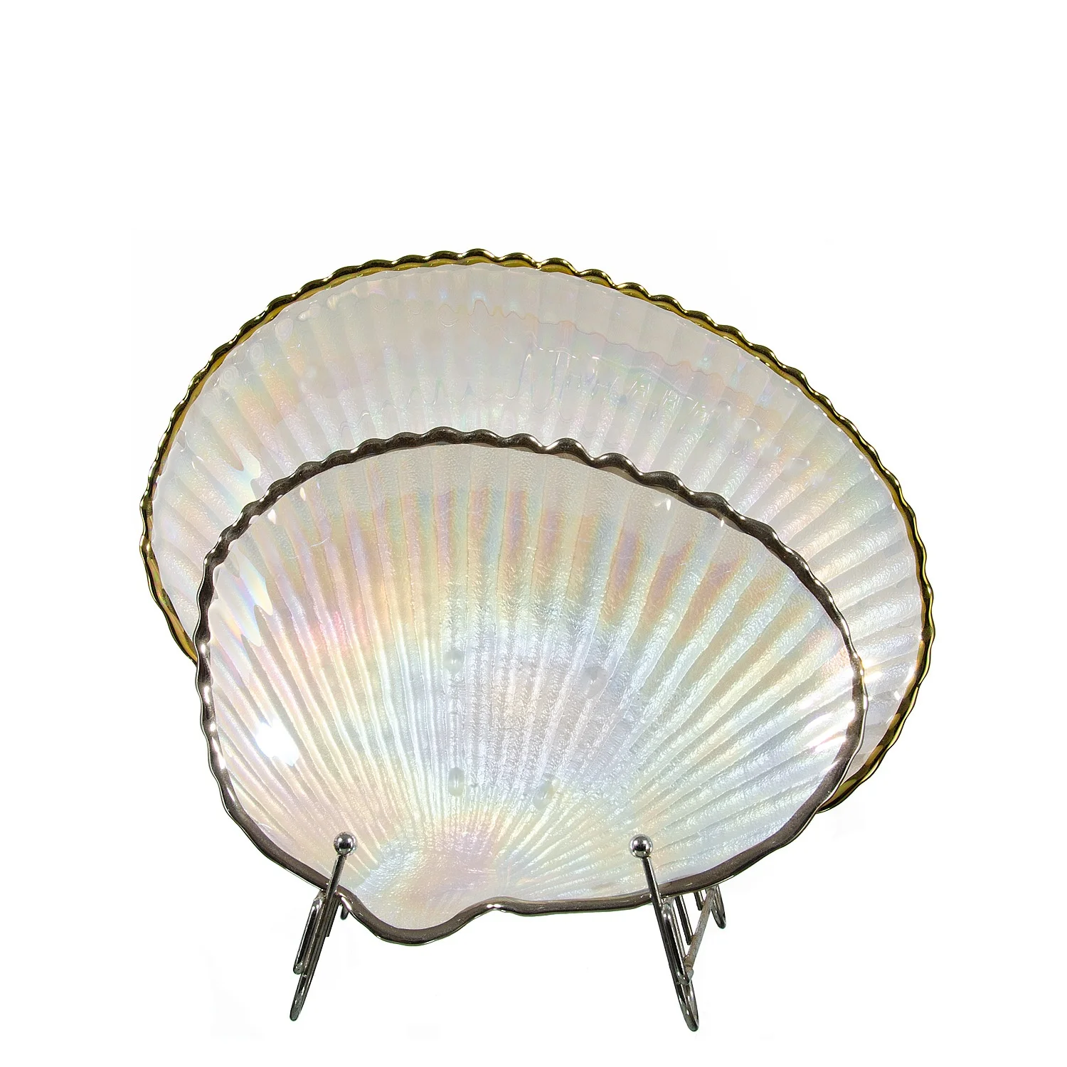 Samyo Wholesale Round Dinner Charger Plates Glass Tray for Receptions Weddings Parties Banquets Table Decoration Events