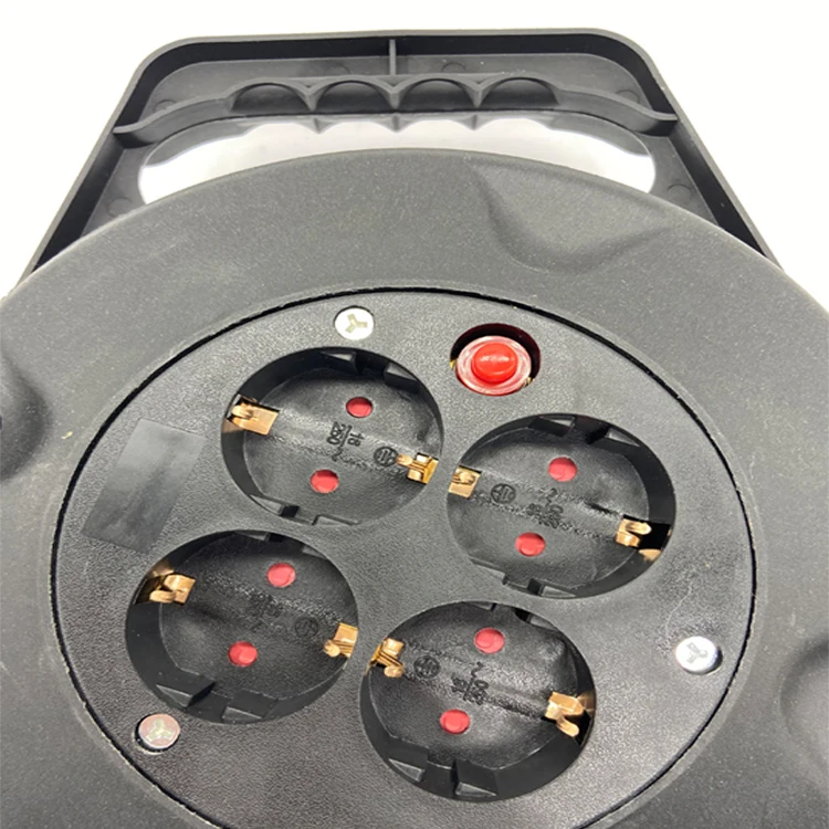 German Style 2 Round Pin 50m 25m 10m Extension Power Cord Cable Reel Retract