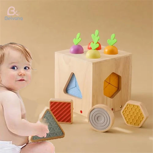 Multipurpose Smart House Kid Toy Silicone Wood Educational Montessori Toy Box Early Education Kid Shape Sorter Christmas Toy