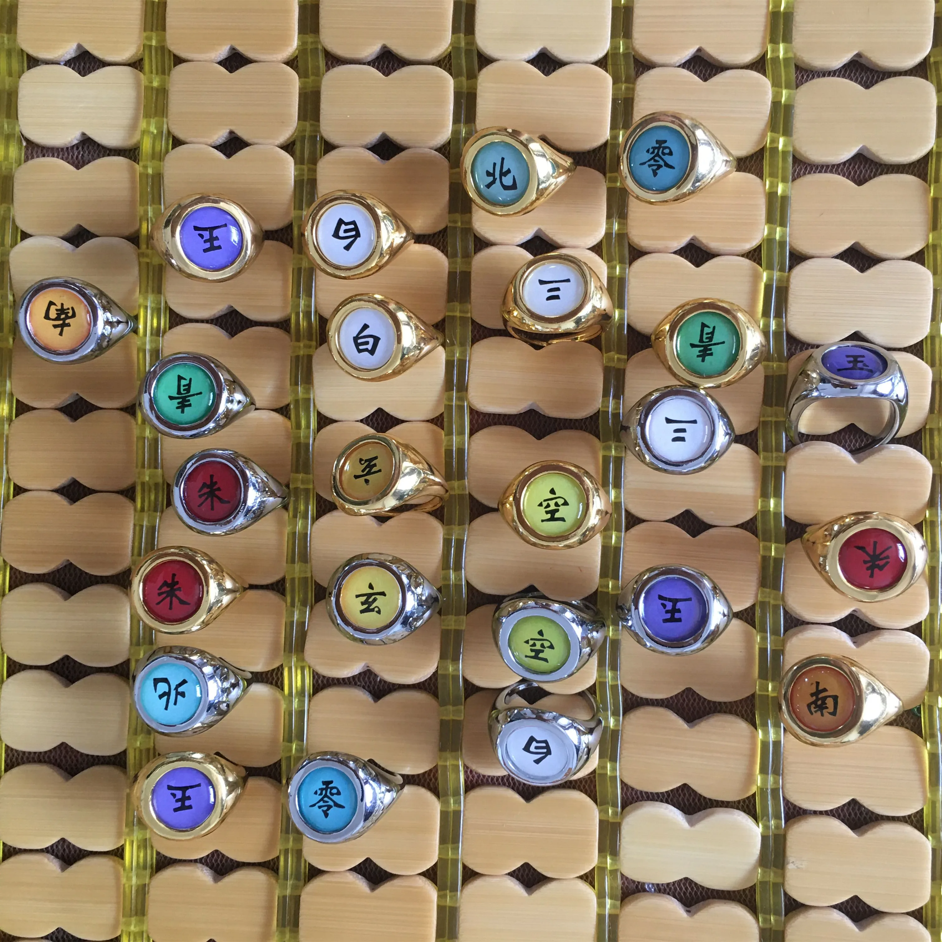 Japanese anime silver gold color Kakashi Cosplay rings cartoon jewelry Akatsuki ring