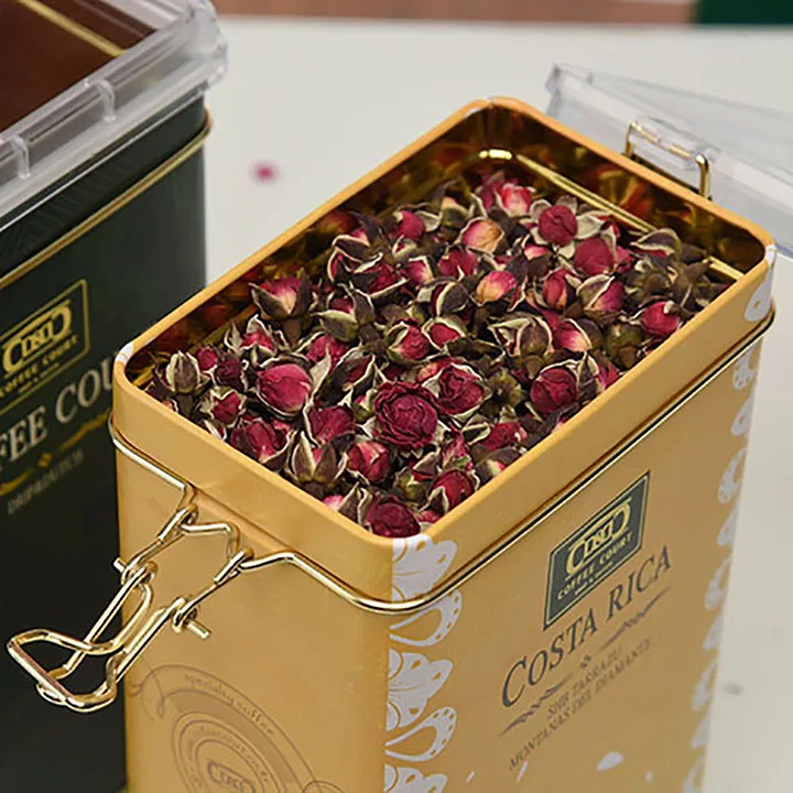 Custom design metal airtight tea tin packaging for loose tea