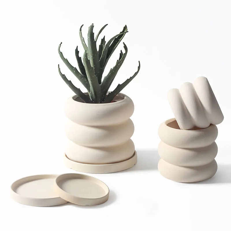 Wholesale Macetas Pots De Fleur Bunga Blumentopf Nordic Succulent Ceramic Flower Pots & Planters For Indoor Plants