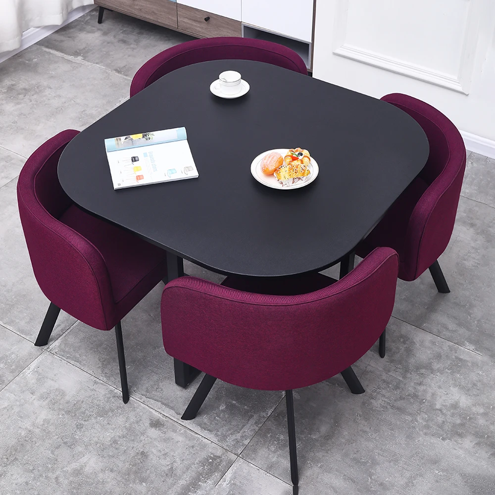 Modern Design Elegant Density board and Chrome Dining room set comedor room set